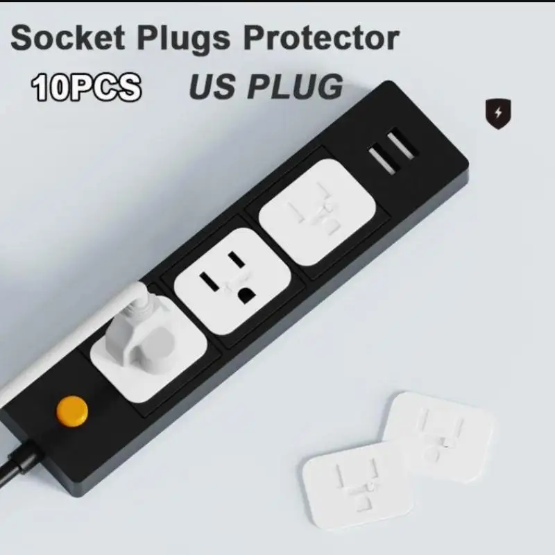 

10 шт., защита для вилок, стандарт США, защита для вилок, безопасная антиэлектрическая розетка для детей, пластиковые защитные замки