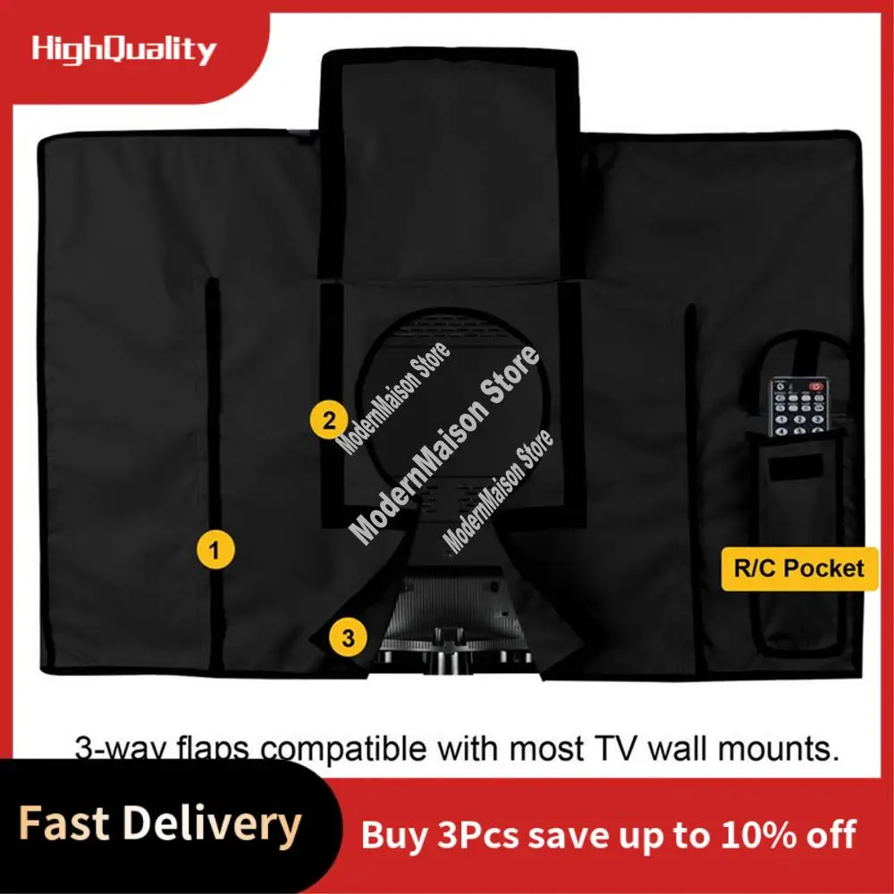 A25I-Outdoor TV Cover For LCD, LED, Waterproof, Weatherproof And Dust-Proof TV Screen Protectors (Black)