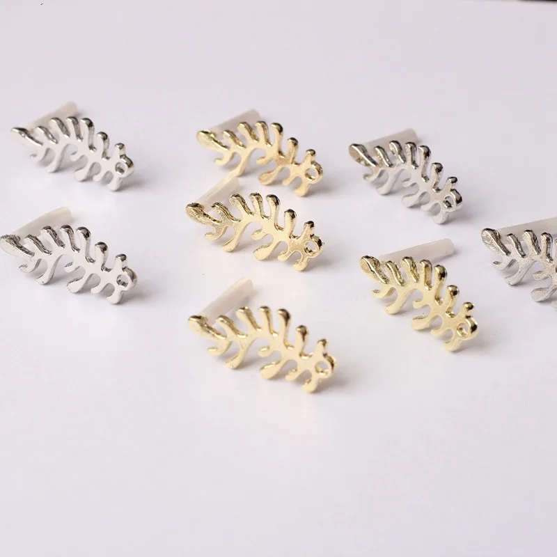 

10pcs Handmade Silver Color Earrings Connectors Fish Bone Earrings Base Earring Settings Earrings Hooks Diy Jewelry Making