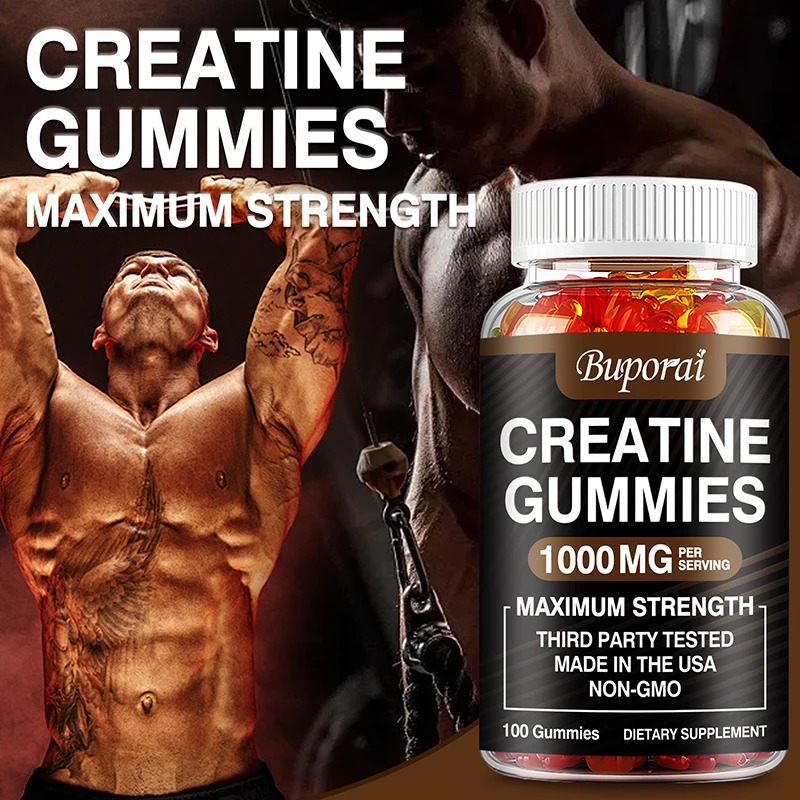 Creatine Monohydrate Gummies - Pre/post Workout, Fitness, Strength, Muscle Building Provide Energy Supplements