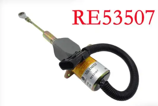 

24V 12V RE53507 Flameout Magnet Fuel Stop Solenoid Valve For John Deere Marine Engine 8.1L 6076AFM30 CODE 1676 6081AFM Tier 1