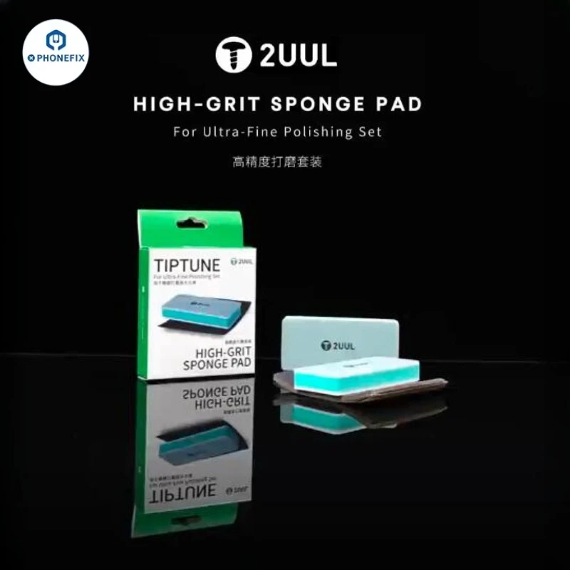 2UUL TIPTUNE High-Grit Sponge Pad for Phone Repair Ultra-Fine Tweezers Blade Soldering Tips Sharpen Brighten Polishing Tool Set