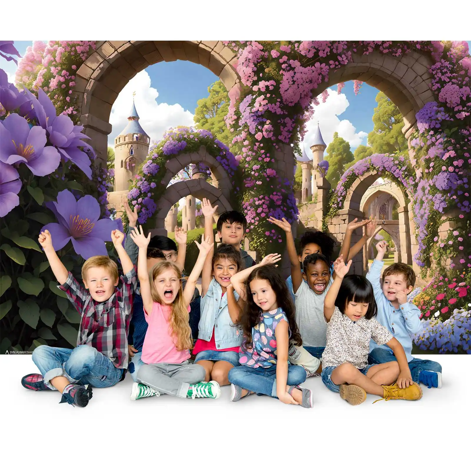 ฉากหลังภาพฤดูใบไม้ผลิของเด็กสำหรับการถ่ายภาพพื้นหลังเจ้าหญิงที่กำหนดเองสำหรับงานเลี้ยงวันเกิดอุปกรณ์ตกแต่งบ้านวันหยุด