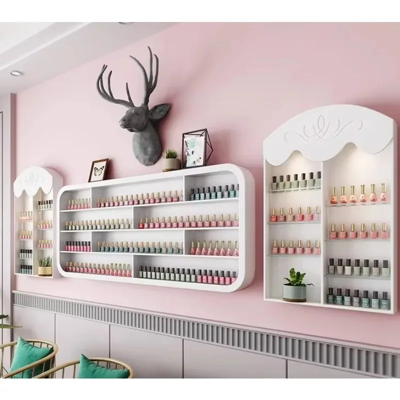 Customizable Nail Display Wall Cabinet Shelf for Nail Polish and Glue Hanging Design with Logo Option