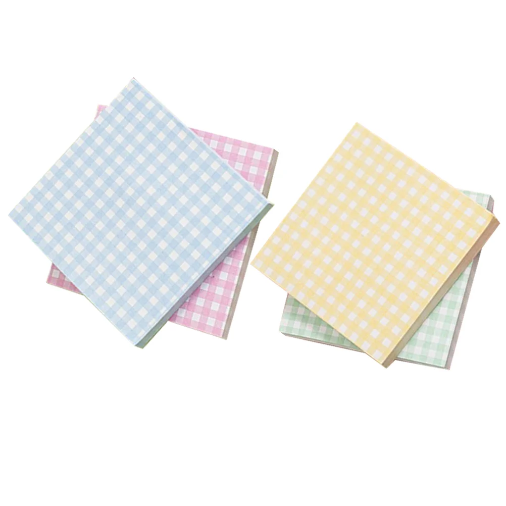 Plaid Element Non-stick Memo Pads Message Paper Writing Small Grid Portable Students Multi-function