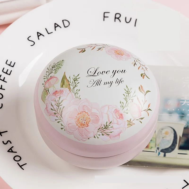 1PCS Cartoon Rabbit Dessert Tin Storage Box Small Round Seal Tea Cans Girls Bedroom Jewelry Case Metal Candy Packaging Gift Box