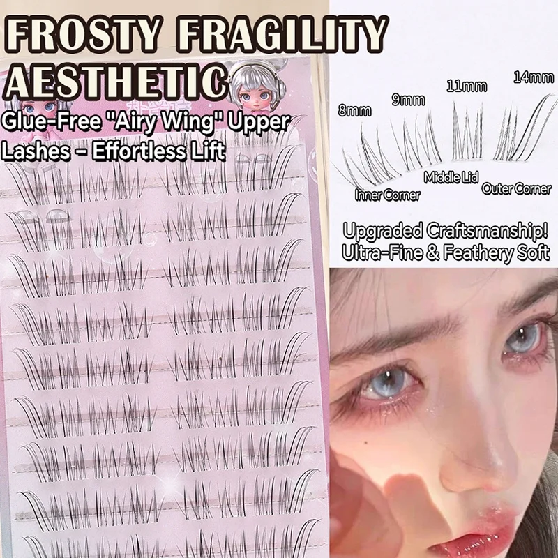 Auto adesivo skew voando raposa cílios postiços único cluster reutilizável segmentado cílios diy mangá lash extensão ferramentas de maquiagem