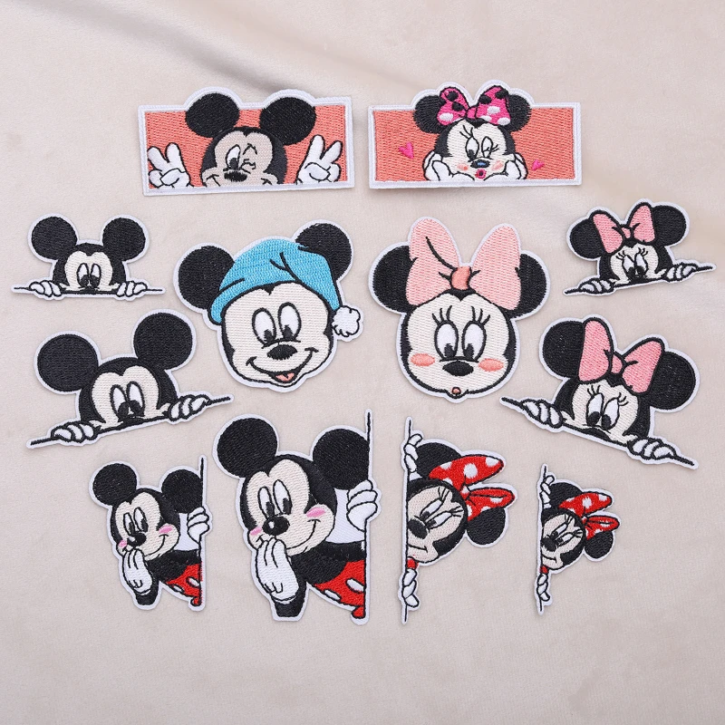 

New Mickey Minnie Mouse Disney Cartoon Patch for Clothing Iron-On Accessory Cute Sew on Fabric Badge DIY Apparel Accessories