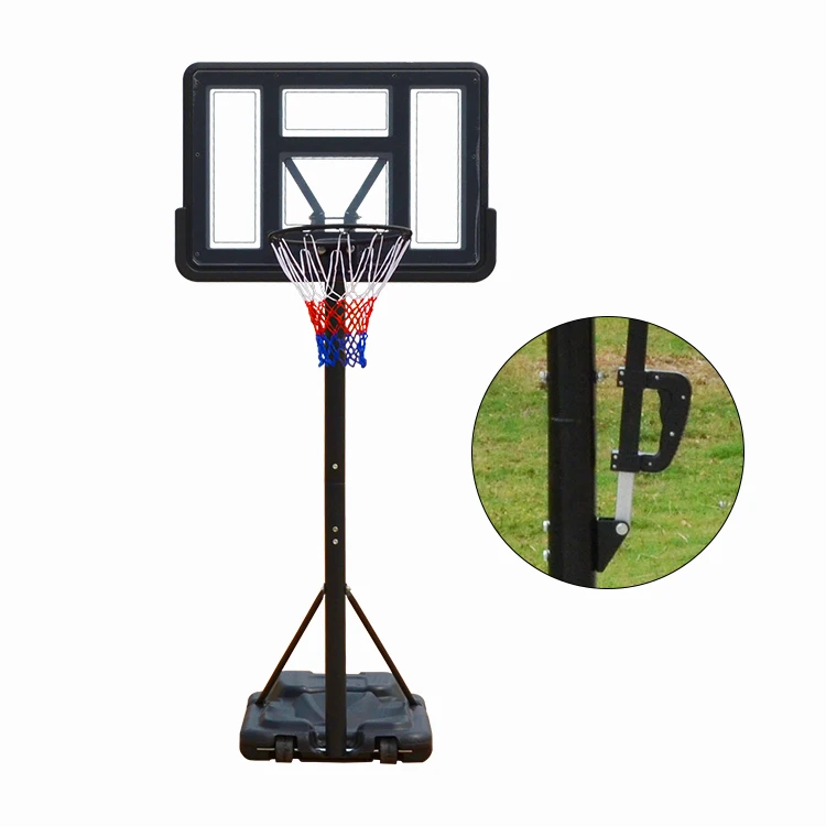 Supporto per canestro da basket portatile per adulti mobile per interni all\'aperto con regolazione della mano Deluxe con palla per bambini