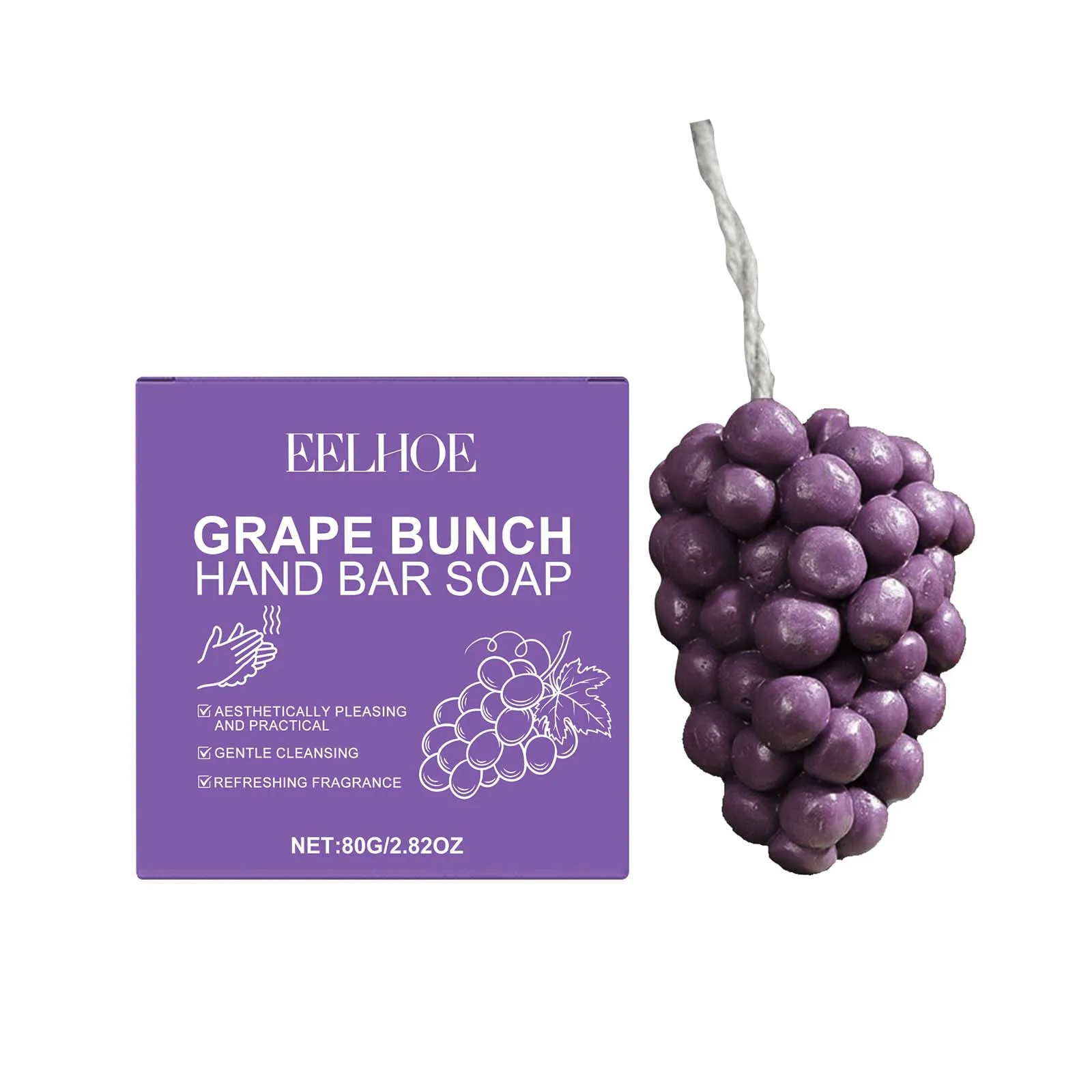 Grape Cluster Soap - Gentle Cleansing with a Fresh Fragrance, Suitable for Daily Use, Shaped Like a Bunch of Grapes.