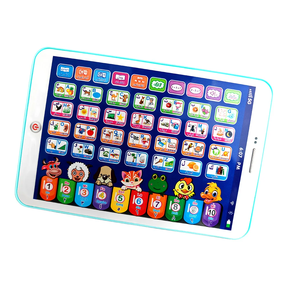 New French & English Learning Toys for Toddlers Kids Interactive Learning Tablet Childrens Learning Pad Education Toy for Babies