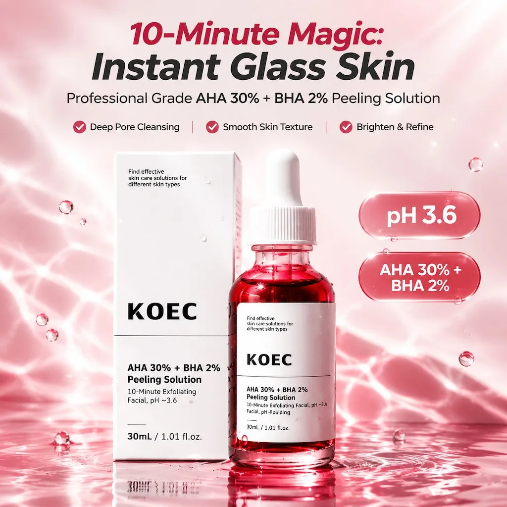30% AHA 2% BHA Peeling Serum Blood Red Exfoliating Facial Serum Pore Minimizer Acne Treatment 30ml