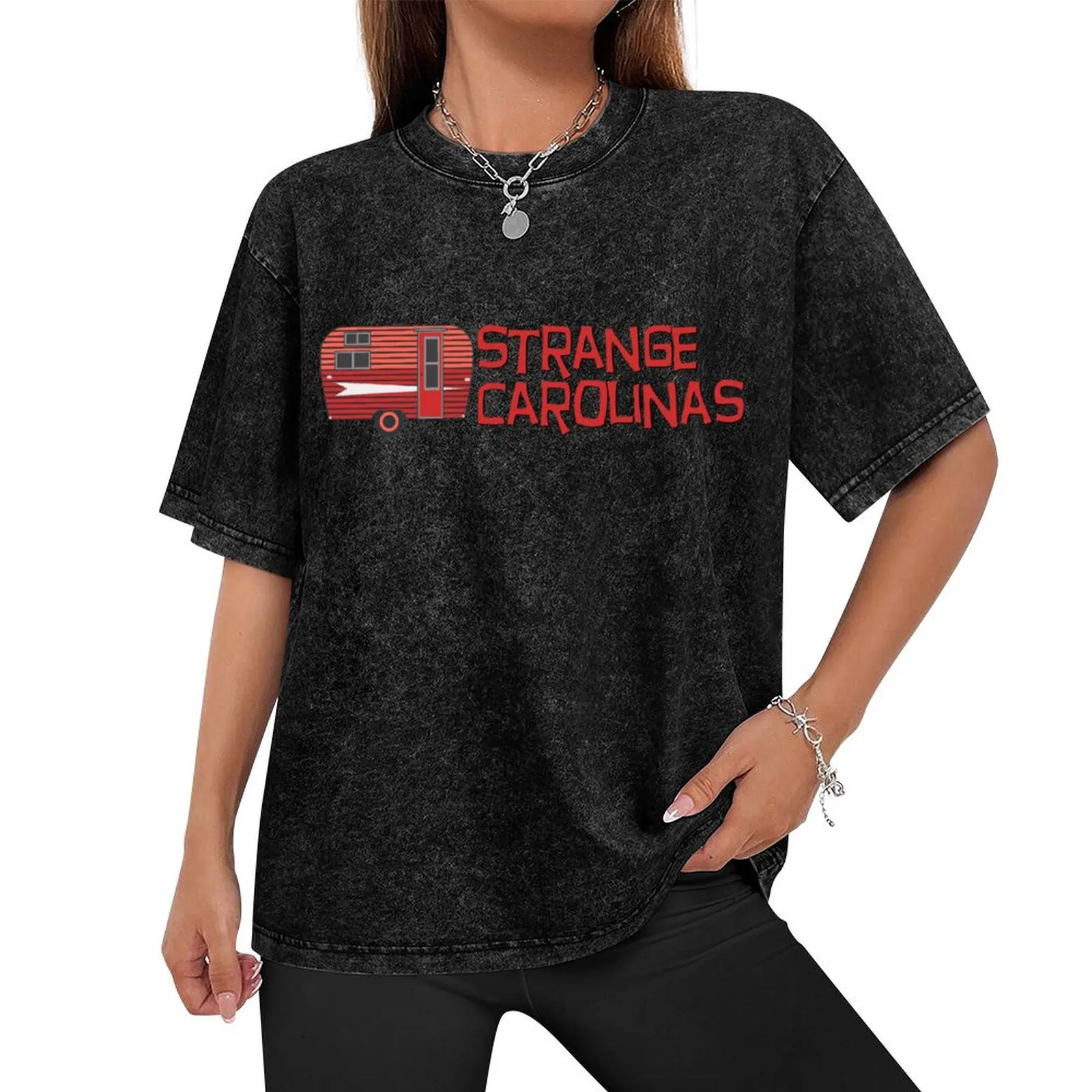 Strange Carolinas Horizontal Logo T-Shirt cheap stuff hippie clothes vintage clothes sublime men workout shirt