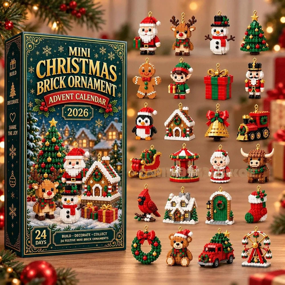brick ornament advent calendar Xmas tree decor