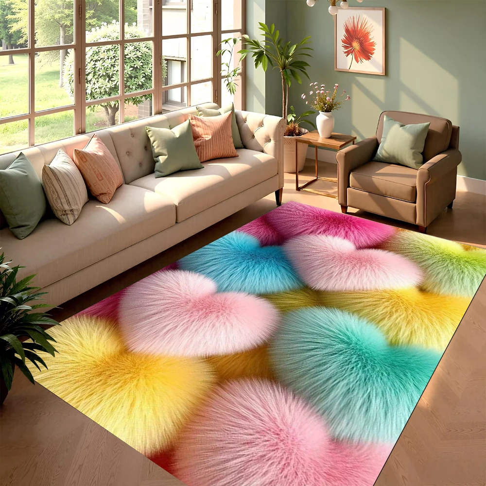 Colorful Dreamy Love Printed Carpet Valentine's Day Decorative Floor Mat Living Room Bedroom product image