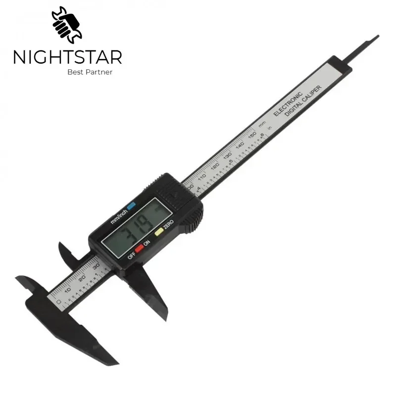 

Digital Electronic Digital Pachometer Carbon Fiber Vernier Gauge Micrometer Nauwkeuriger 150mm Caliper Measuring Tool 6Inch