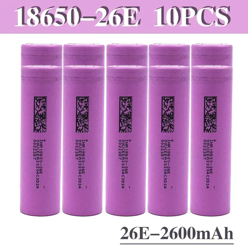 

Daweikala INR18650-26E 2600mAh Lithium-ion Rechargeable Battery 5C 1000 Cycles 3.7V Electric Bicycle Eddie Ion 18650 Lithium Bat