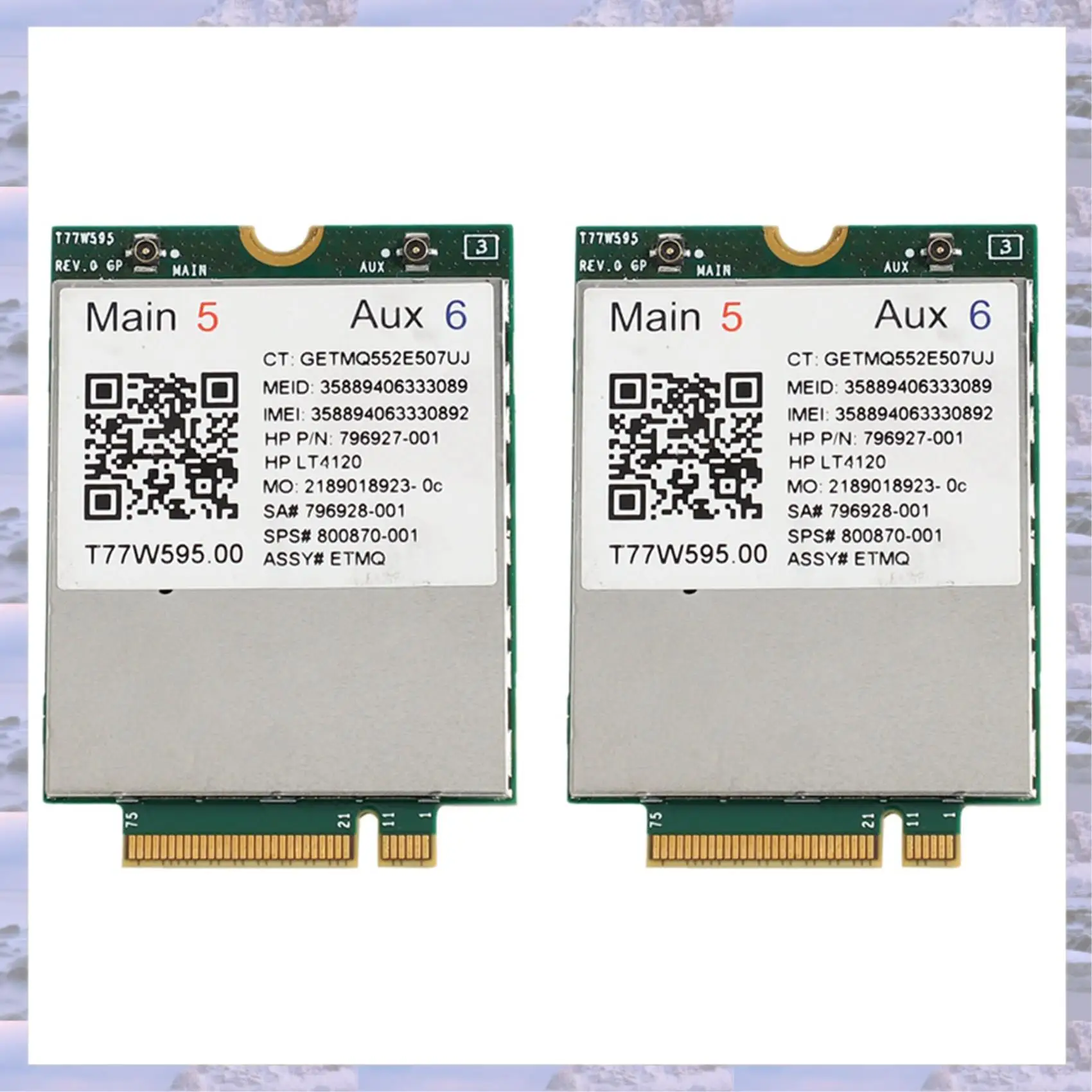 N75R-2X Lt4120 X5 LTE T77W595 796928-001 4G WWAN M.2 150Mbps LTE módem para HP Elite X2 840 850 G3 640 650 645 G2 verde
