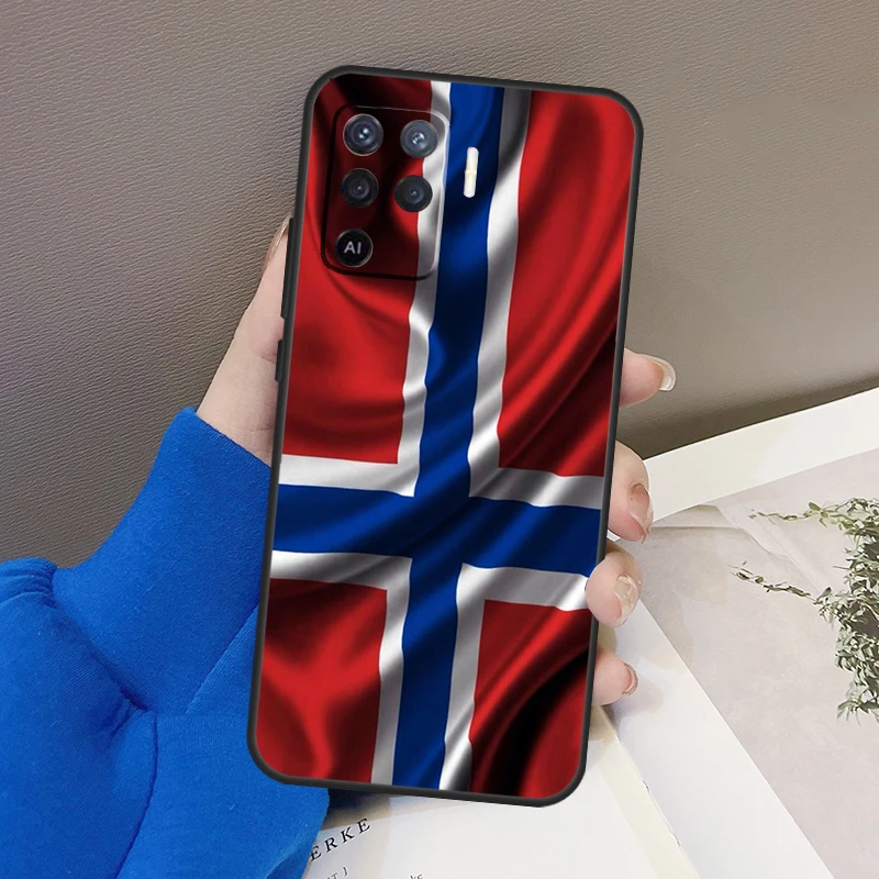 Norway Flag Cover For OPPO A15 A16 A3S A5S A52 A72 A94 A74 A54 A83 A91 A93 A31 A5 A9 2020 A53 S Case