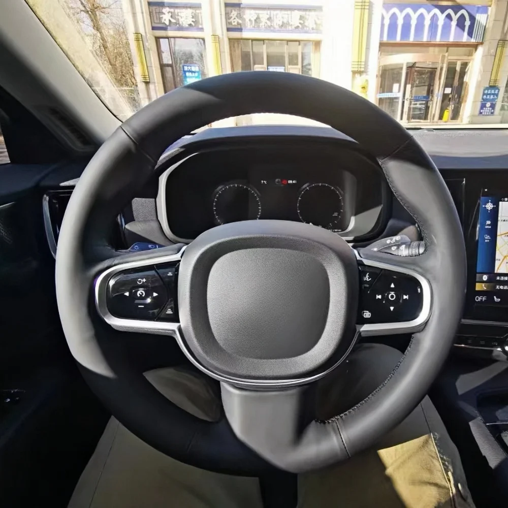 

Anti-Slip Hand Stitching Black Car Steering Wheel Cover DIY Microfiber Leather For Volvo S90 XC90 XC60 S60 V60 Auto Accessories
