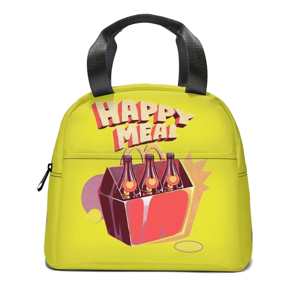 Happy Meal happy meal beer Insulated Thermal Cooler Bag Lunch bag Foods Drink Storage Leakproof Picnic Camping Bags Cooler Box