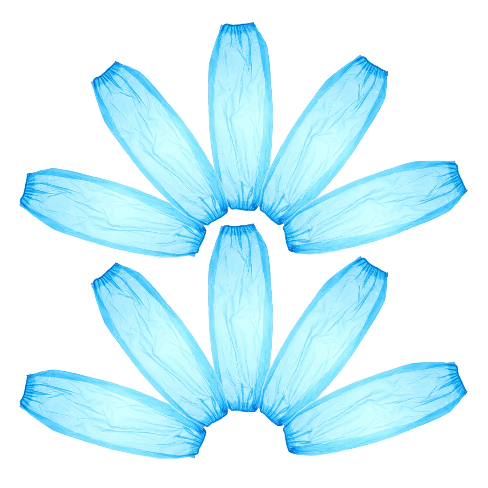 100PCS Disposable Sleeves Blue Oilproof Protection Oversleeves Plastic Kitchen Cleaning Lab Long Covers Protective Gloves