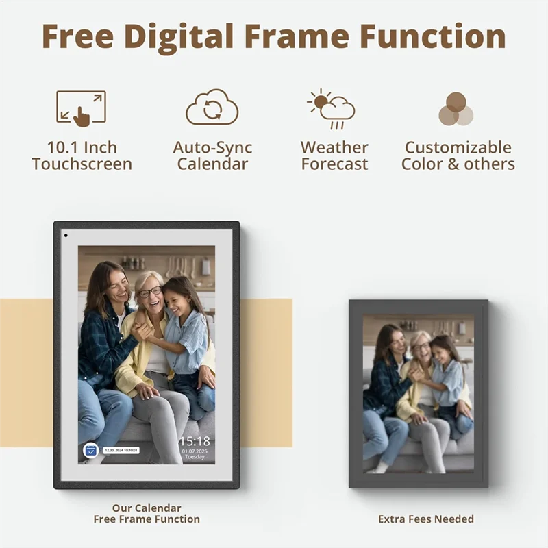 A35M-Digital Calendar 10.1 Inch Interactive Touchscreen Chore Chart, Smart Family Planner,Hearth Display Desk Design