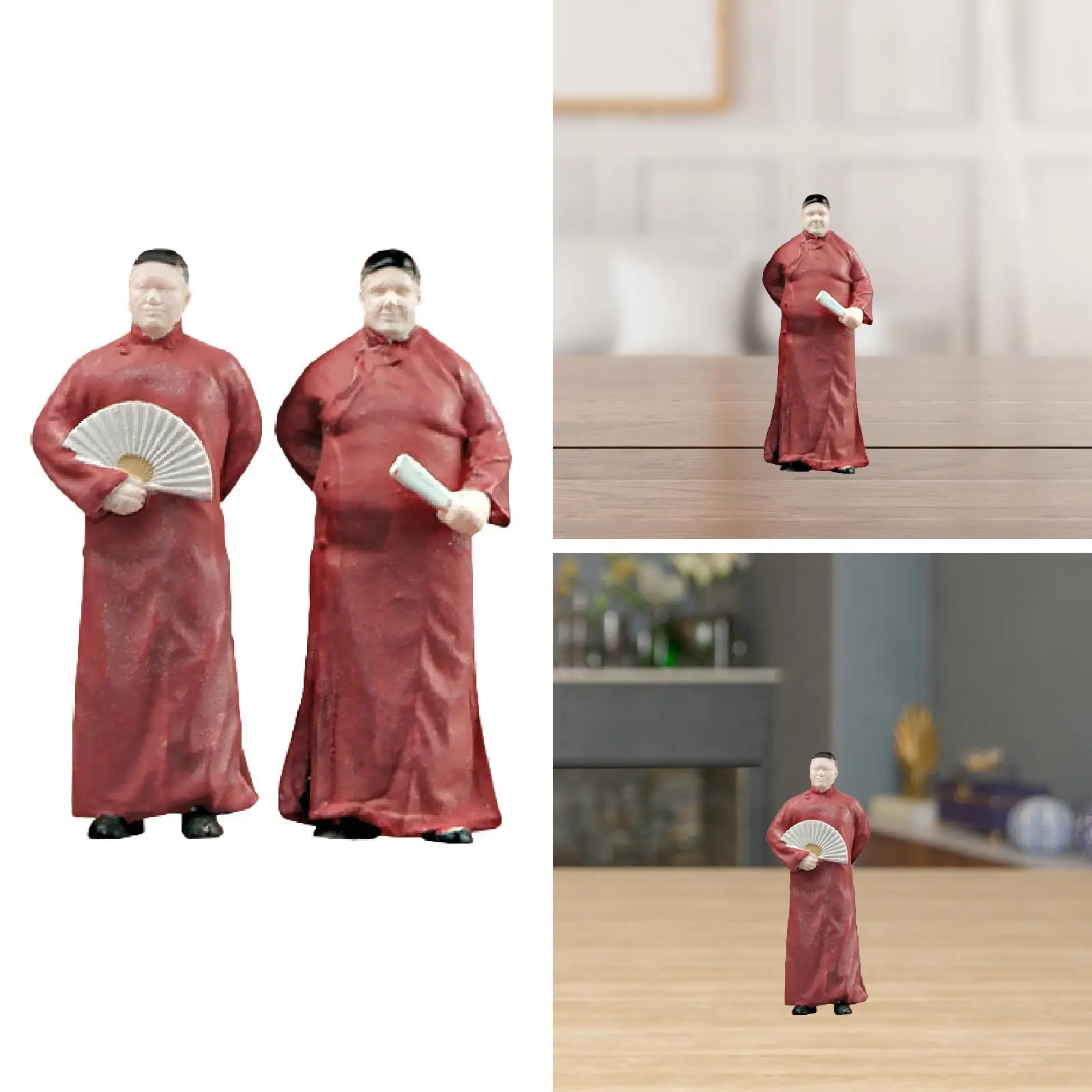 

Miniature People Model Hand Painted Desk Ornament 1 64 Chinese Type Crosstalk Actor Figure for Theme Party Dollhouse Decoration