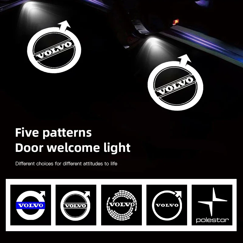 

2PCs Car Door Light LED Welcome Laser Projector Logo Lamp Backlight For Volvo Rdesign Polestar AWD V50 S60 XC60 S40 XC40 XC90 V6