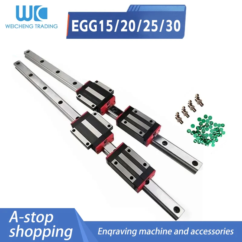 Linear Rail guides 2pcs EGH15+100-1150mm With 4pcs Steel EGH15CA Or EGW15CC Block Machined Guide For CNC Parts