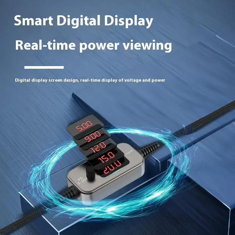 100 واط USB C إلى تيار مستمر كابل تعزيز الطاقة نوع C إلى تيار مستمر يمكن تعديلها 5 فولت-20 فولت تصعيد وحدة كابل شحن سريع محول محول