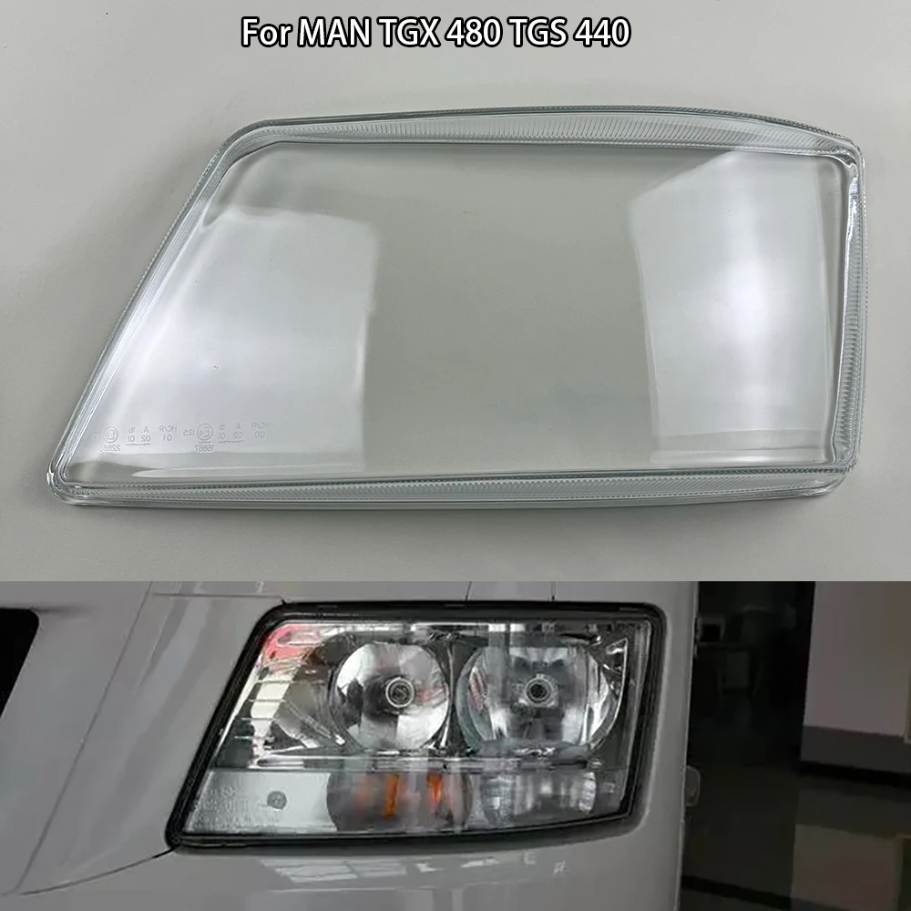 

For MAN TGX 480 TGS 440 Headlamp Lamp Shell Headlight Cover Transparent Lampshade Plexiglass Replace Original Lens