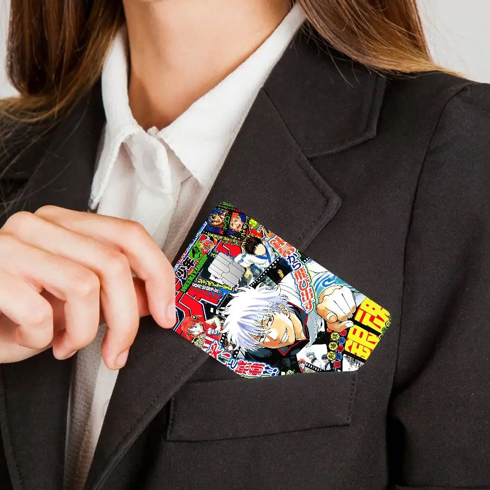 جينتاما أنيمي أنماط مختلفة بوكر ملصق فيلم الشريط الجلد لبطاقة الائتمان بطاقة الخصم رقاقة كبيرة #4