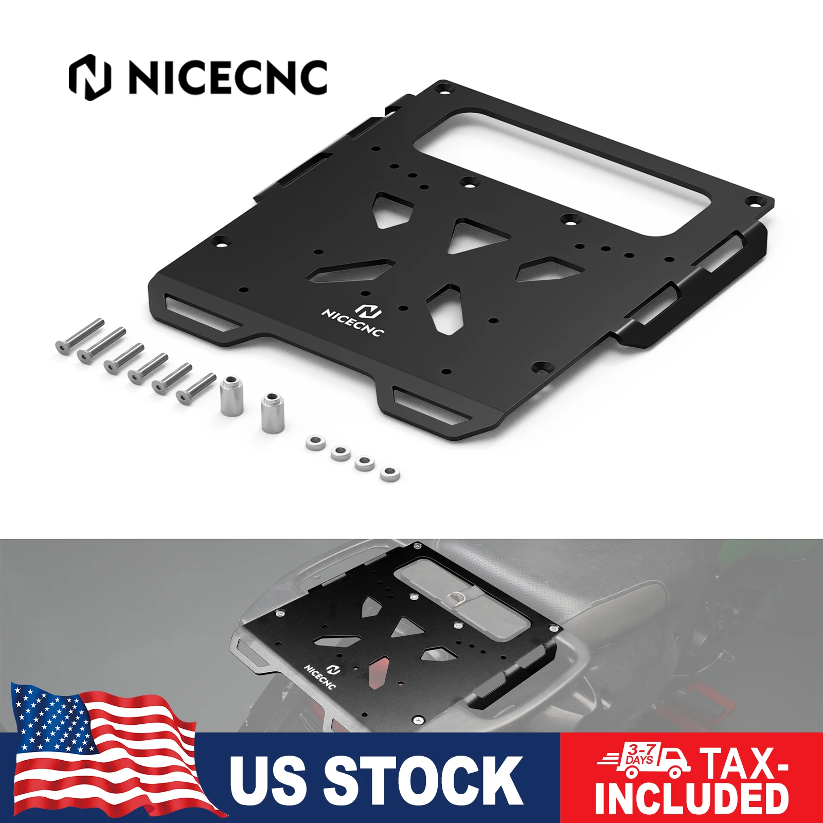 

NiceCNC Rear Luggage Bracket Rack Carrier Plate Kit For Kawasaki KLR650 KLR 650 2008-2018 2009 2010 2011 2012 2013 2014 2015