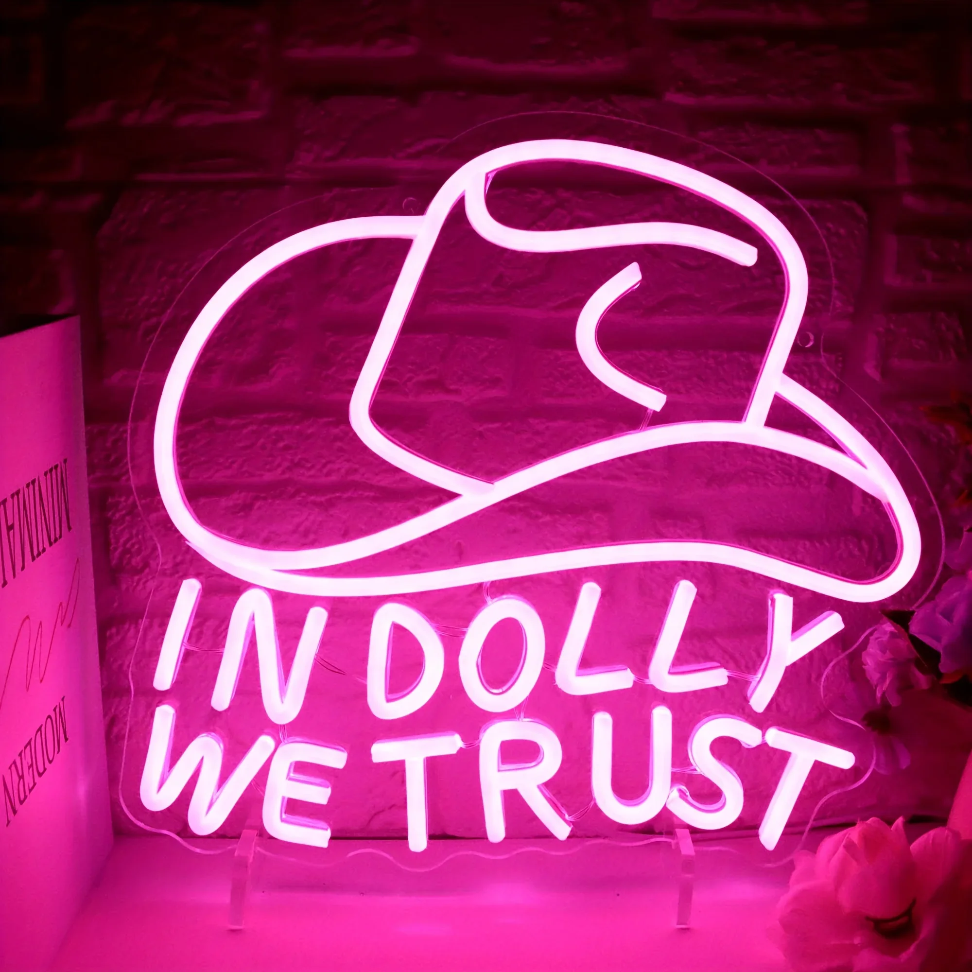 in-dolly-we-trust-ネオンサイン-カウガールハット-led-ネオンライト-カントリーレトロスタイル-寝室-マンケイブ-パーティー-壁飾り-誕生日プレゼント