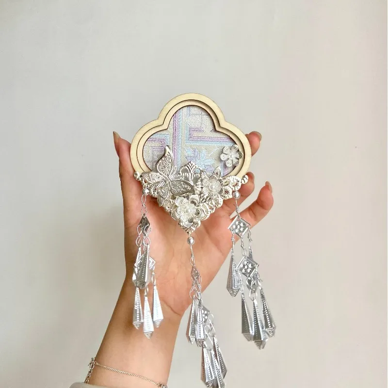 Artistic Unique Authentic Traditional Handcrafted Guangxi Zhuang Ethnic Brocade Fridge Magnet Home Wall Decorative Ornament Gift