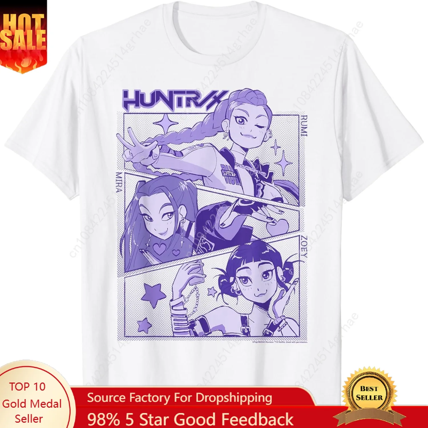 

Halloween Huntrix Cute Manhwa Panels T-Shirt