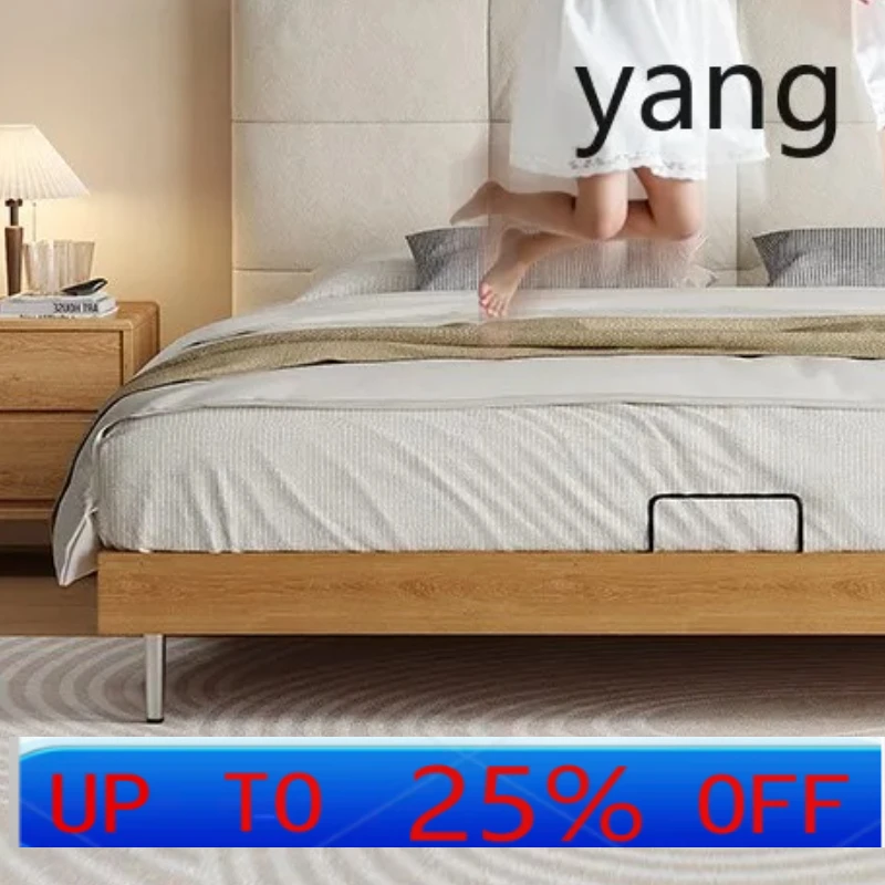 

LHH household double solid wood bed antique bedroom flush edge soft bag modern fabric bed