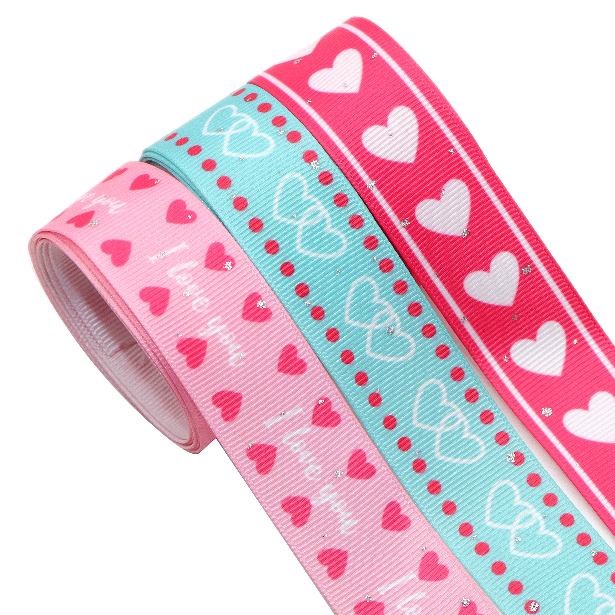 1 rollo, 1 pulgada/25 mm x 5 yardas/rollo, cinta de corazón para el día de San Valentín