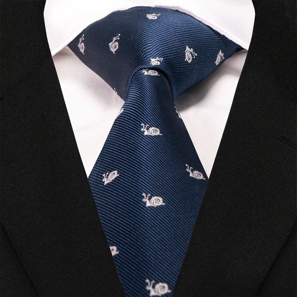 EASTEPIC 8 cm rot-blaue Jacquard-Krawatten für Herren, Herren-Krawatte, hochwertiges Accessoire, Geschäftsgeschenk, Fuchs, Drache, Flamingo, Schnecke, Ente, Tier – Detail 35