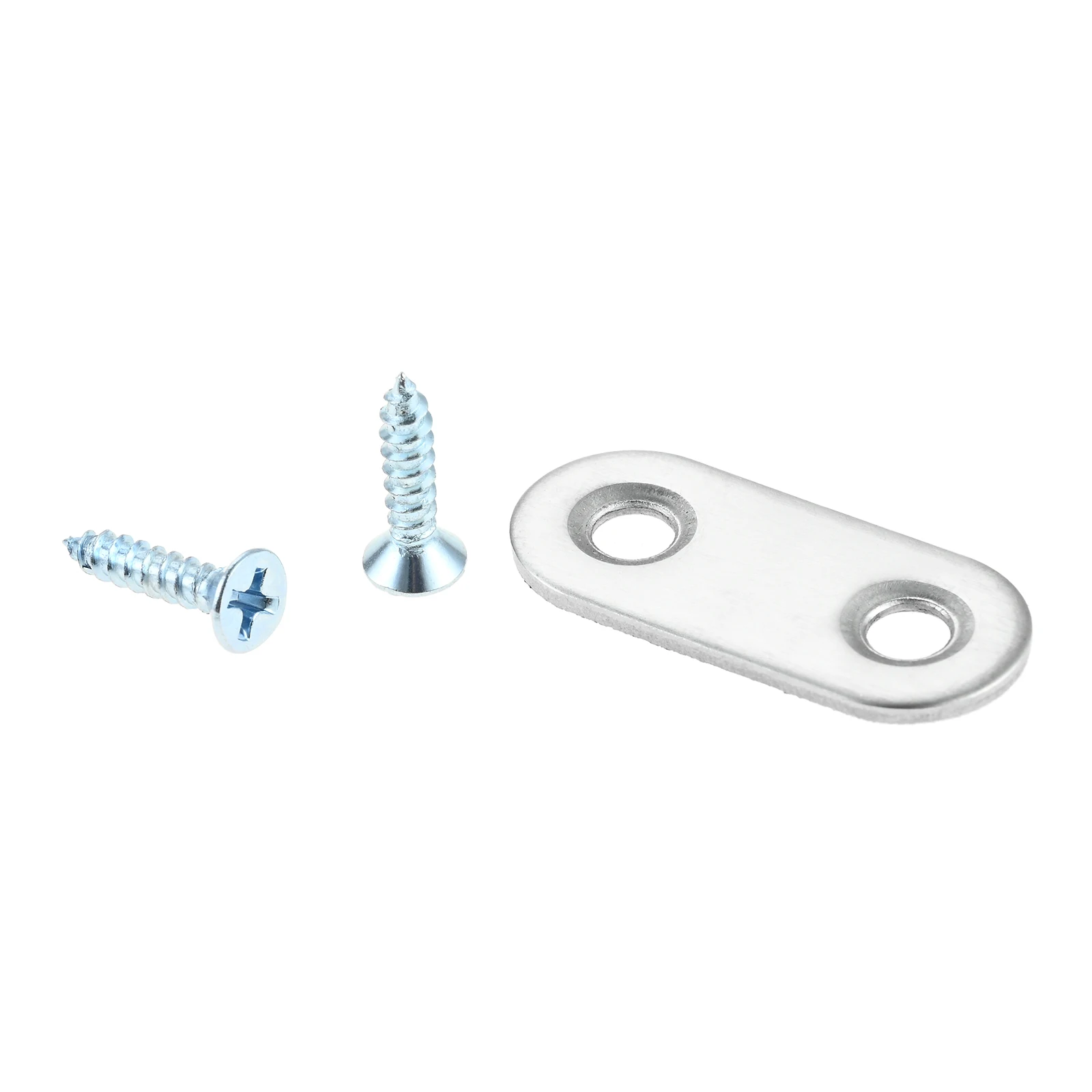 40Pcs 37x16 mm Straight Brackets with 80 Screws Fit for Repair Furniture Bookcase Chair Legs Flat Metal Fixed Connecting Plate