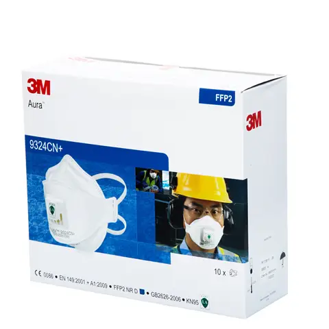 1Pcs FFP2 mask 3M 9324CN Aura Dust Reusable KN95 Mask Dustproof Haze Weather with Valve Aura Particulates Respirator 9332 Masks