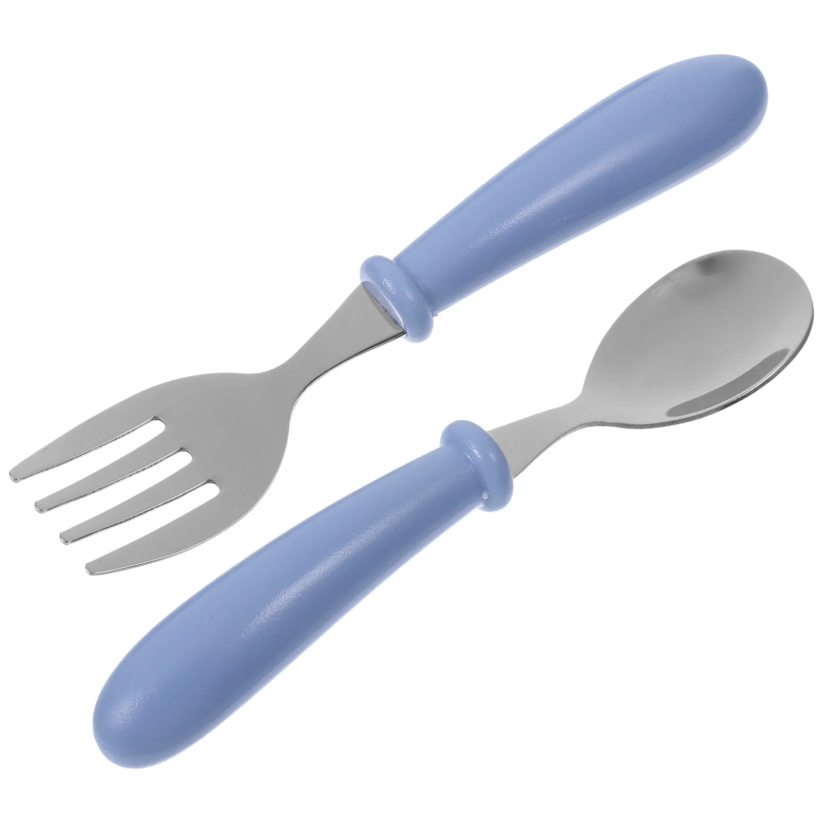 

Children's Tableware Set Stainless Steel Spoon Kids Fork Durable Lightweight Blue Utensils Baby Feeding Infant Dining Tools