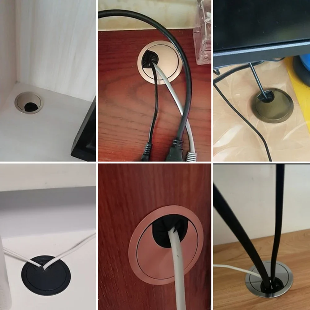 Computer Desk Cable Tidy Outlet Wire Cover, Zinc Alloy Material, Practical and Convenient Solution for Cable Management