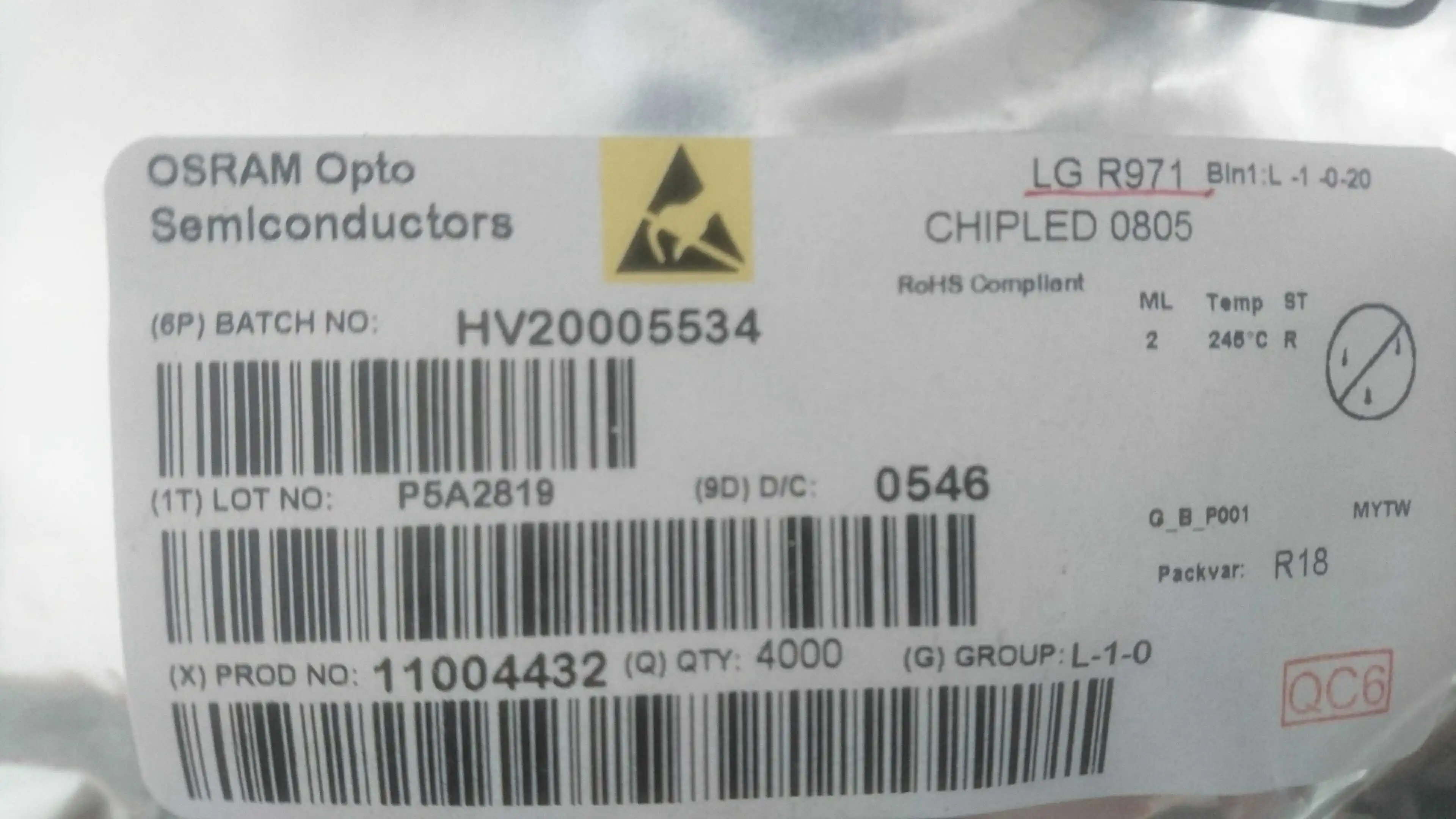 50 STÜCK/CHIPLED 0805 gelbgrün LG R971 Nebeltyp Highlight LED original echt