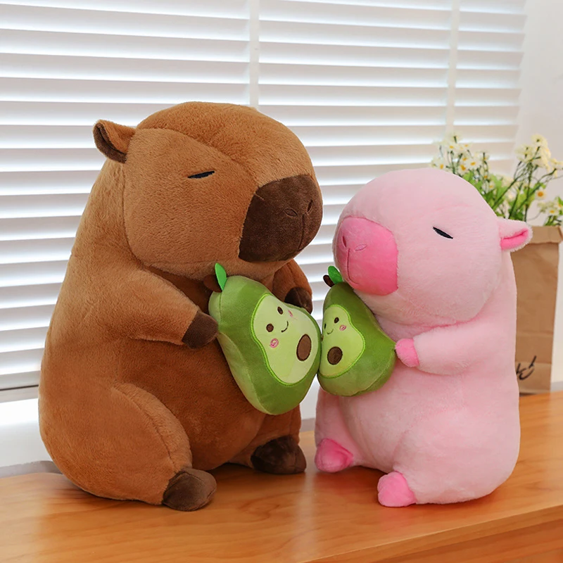 30cm Cute Cuddle Avocado Capybara Plush Stuffed Animal Doll Plush Animal Toy Children's Birthday Gift Capybara Doll Kids Toys