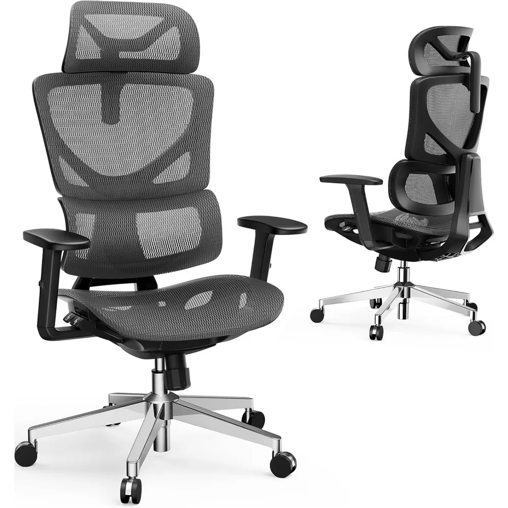 Ergonomic Office Chair, C-Shaped Dynamic Lumbar Support, Soft & Breathable Korean Mesh, Office Chair