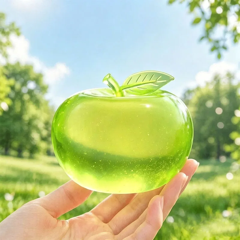 Squishy Green Apple Stress Ball Soft Fidget Sensory Toy for ADHD Autism Slow Rebound Squeeze Toy forAdults Funny Christmas Gift