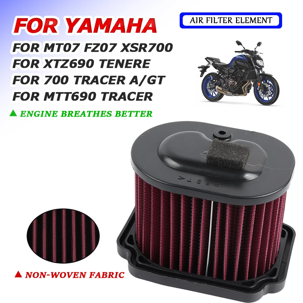 For Yamaha MT-07 FZ-07 XSR700 XTZ 690 Tenere 700 Tracer GT Motorcycle Accessories Air Filter Intake Cleaner Air Element Cleaner