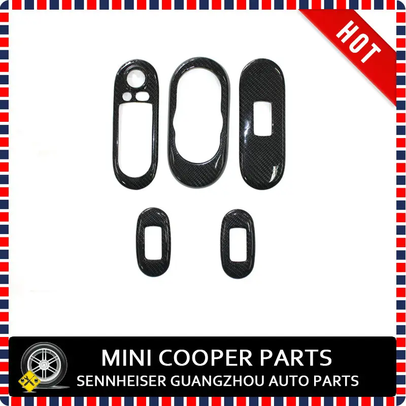 Brand New UV Protected Window regulators Driver Frame Carbon Fiber Style For Mini Cooper F55 Only (5 Pcs/Set)